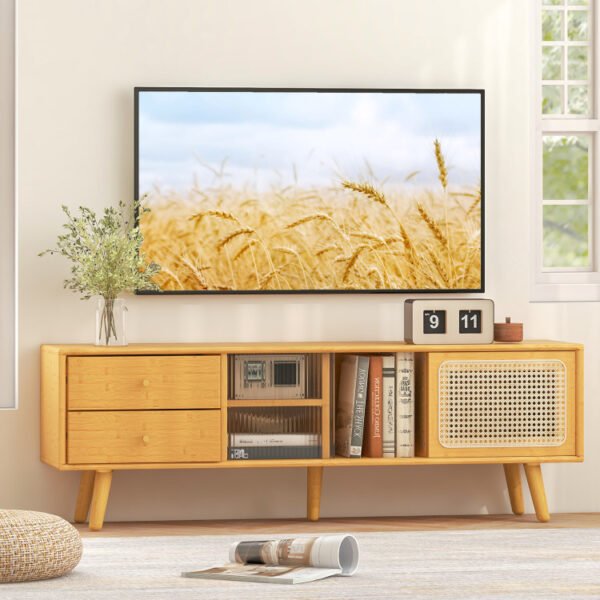 Bamboo TV Stand for TV up to 65 Inch - Image 10