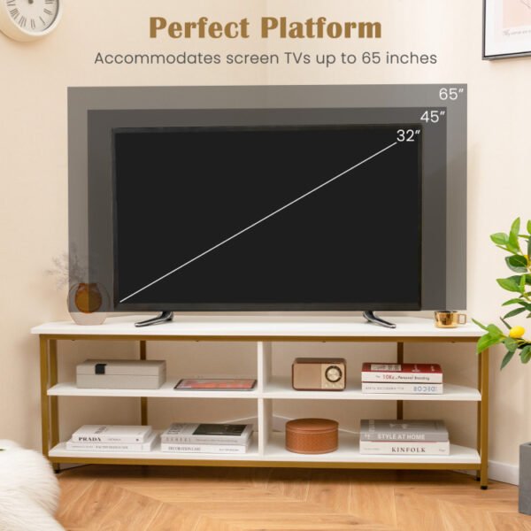 3-Tier Corner TV Stand for TVs up to 65 Inches with Charging Station - Image 19