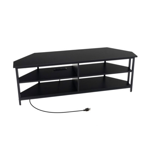 3-Tier Corner TV Stand for TVs up to 65 Inches with Charging Station - Image 5