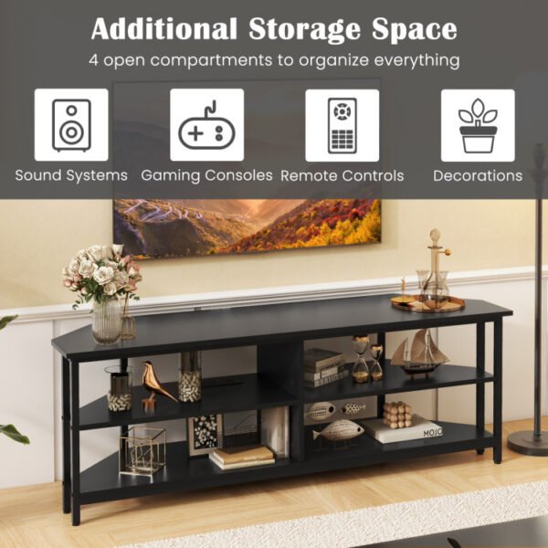 3-Tier Corner TV Stand for TVs up to 65 Inches with Charging Station - Image 7