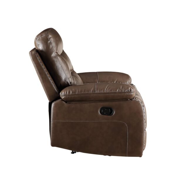 Aashi Brown Leather-GEL Match 3PCS Recliner Living Room Set - Image 5
