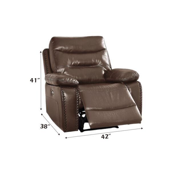 Aashi Brown Leather-GEL Match 3PCS Recliner Living Room Set - Image 10