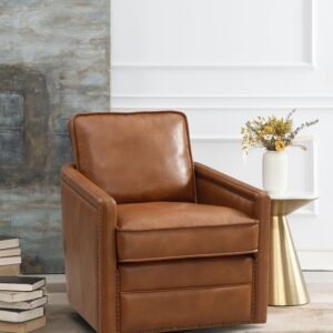 Rocha Brown Leather Aire Swivel Chair W/Glider