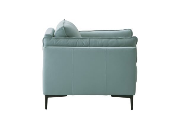 Mesut Sage Green Top Grain Leather & Black Finish Chair - Image 2