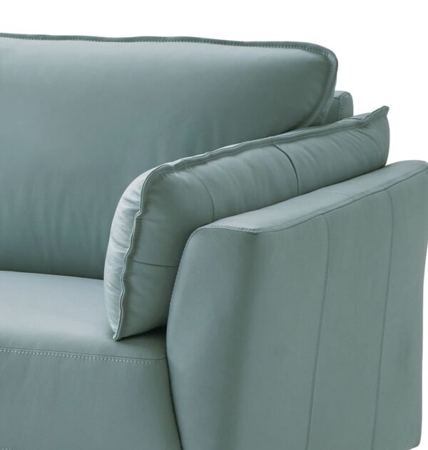 Mesut Sage Green Top Grain Leather & Black Finish Chair - Image 5