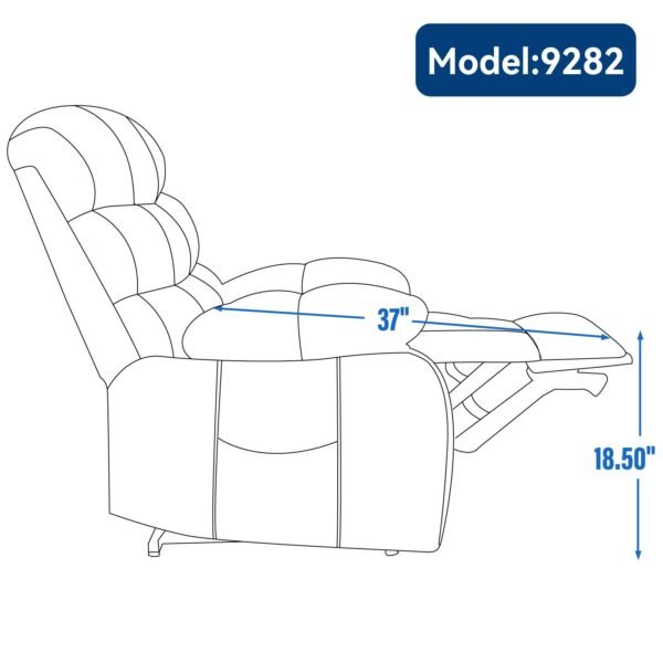Grey Dual Motor Power Lift Recliner Chair with Massage & Heat – Up to 350 lbs - Image 10