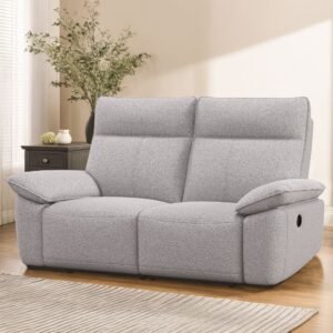 Beige Double Reclining Loveseat Chair – Wall Hugger Recliner Sofa for Adults, Small Spaces & Home Theater Seating
