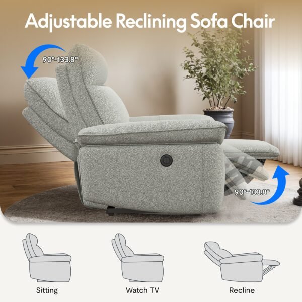 Fabric Power Lift Recliner Chair for Elderly – Massage, Heat, USB, Side Pockets & Cup Holders | Living Room Recliner - Image 6