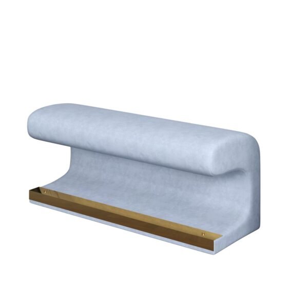 Modern Faux Leather Entryway Bench Ottoman with LED Sensor Light – Blue Upholstery, Oval Shape - Image 6