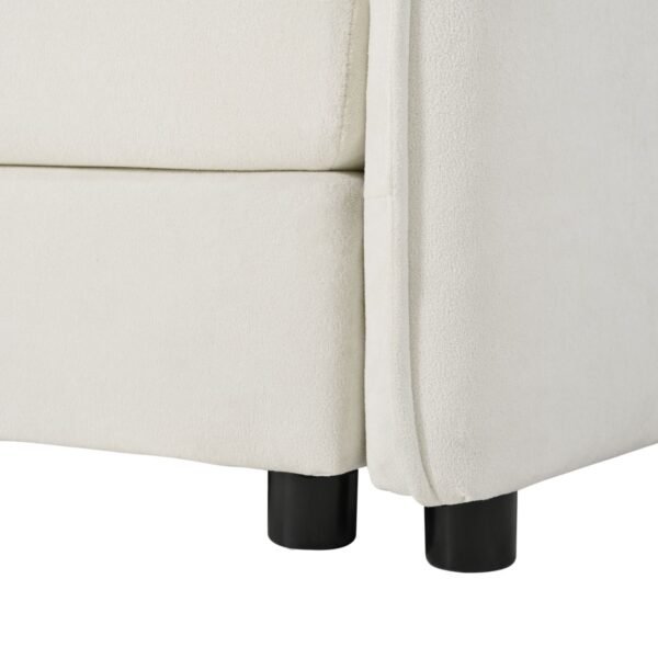 Oversized Chenille Loveseat Sofa – Beige 2-Seater Cloud Couch for Small Spaces, Modular Deep Seat Sofa for Living Room & Bedroom - Image 11