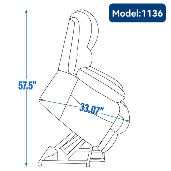 Brown Oversized Power Lift Recliner with Heat & Massage – 23" Seat Width, USB, 350 lbs Capacity - Image 13