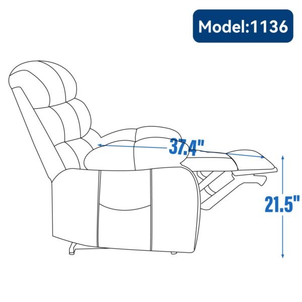Brown Oversized Power Lift Recliner with Heat & Massage – 23" Seat Width, USB, 350 lbs Capacity - Image 14