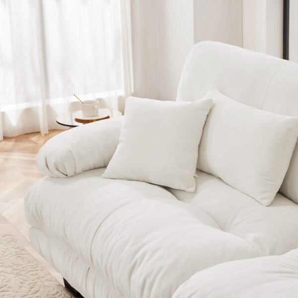 Cloud Couch 2-Seater Sofa with Chenille Upholstery and Pillows for Cozy Living Room Comfort - Image 33