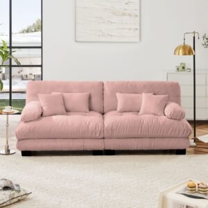 Cloud Couch 2-Seater Sofa with Chenille Upholstery and Pillows for Cozy Living Room Comfort