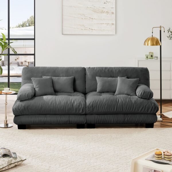 Cloud Couch 2-Seater Sofa with Chenille Upholstery and Pillows for Cozy Living Room Comfort - Image 15