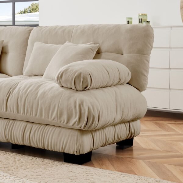 Cloud Couch 2-Seater Sofa with Chenille Upholstery and Pillows for Cozy Living Room Comfort - Image 56