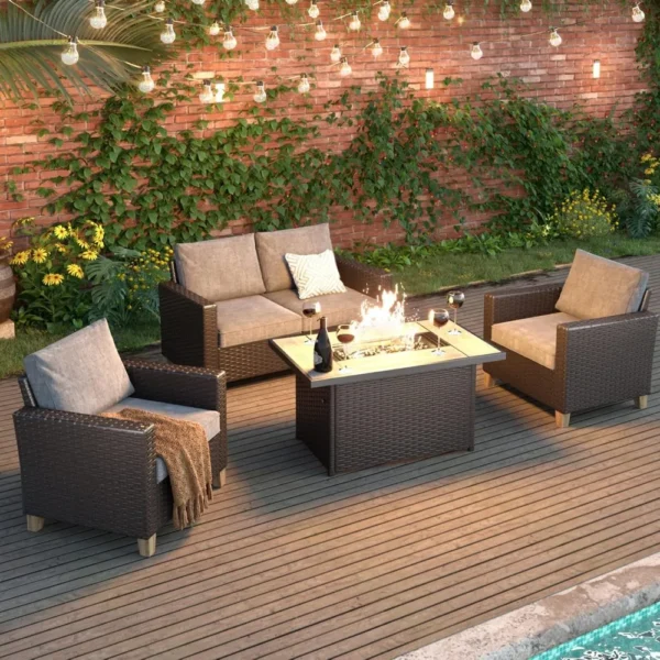 Grand Patio 43" Rectangular Gas Fire Pit Table – Dual-Function Outdoor Coffee Table with 50,000 BTU Burner - Image 3