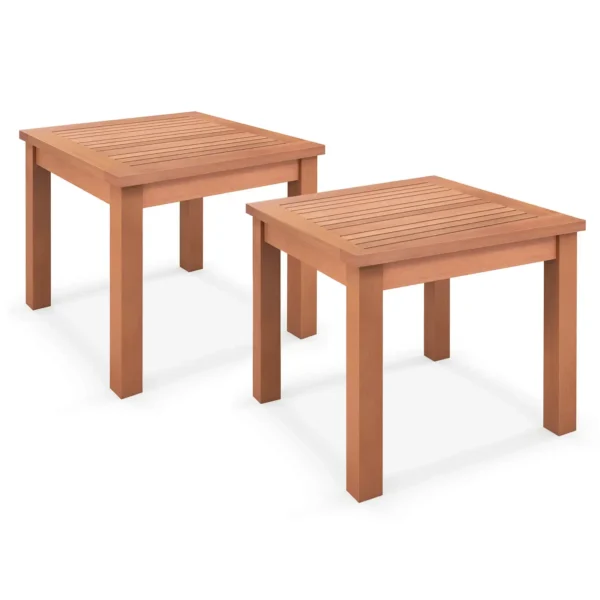 Solid Teak Wood 2-Tier Side Table for Indoors & Outdoors