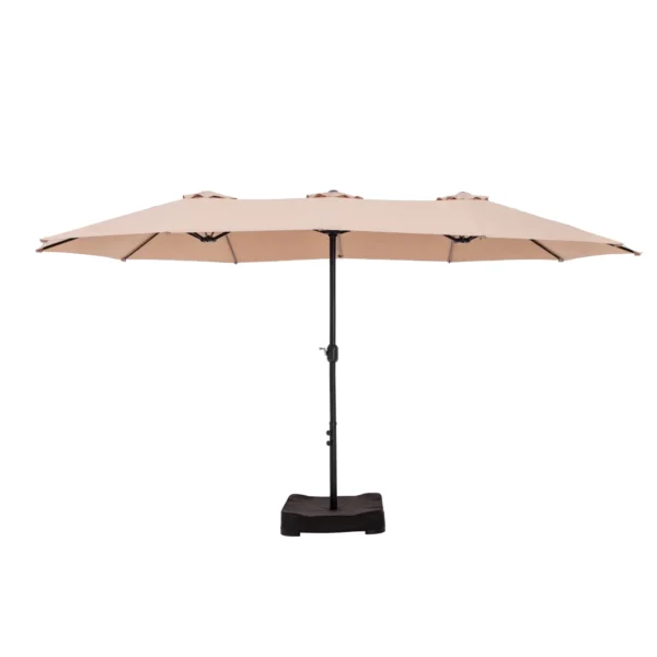 15 Ft Double-Sided Patio Umbrella with Base – Extra Large UV-Resistant Outdoor Shade - Image 10