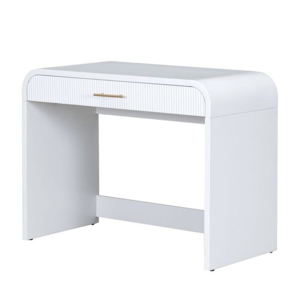 White Makeup Vanity Table with Touch Screen Lighted Mirror & Drawer – Elegant & Functional - Image 15