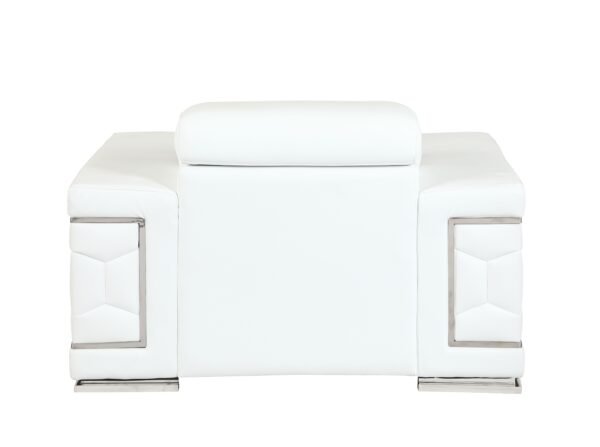 White Top Grain Italian Leather Chair - Image 4