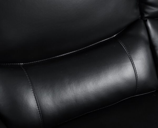 Black Genuine Leather Accent Chair - Image 4