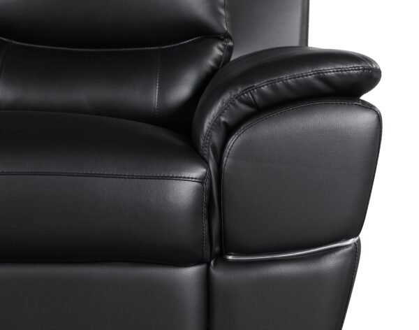 Black Genuine Leather Accent Chair - Image 5