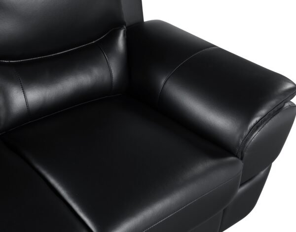 Black Genuine Leather Accent Chair - Image 6