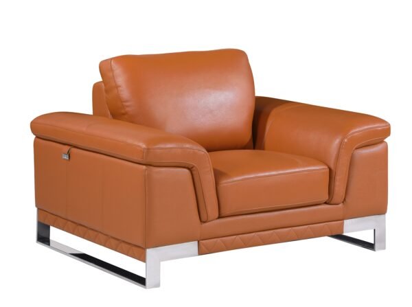 Camel Top Grain Italian Leather Chair - Image 2