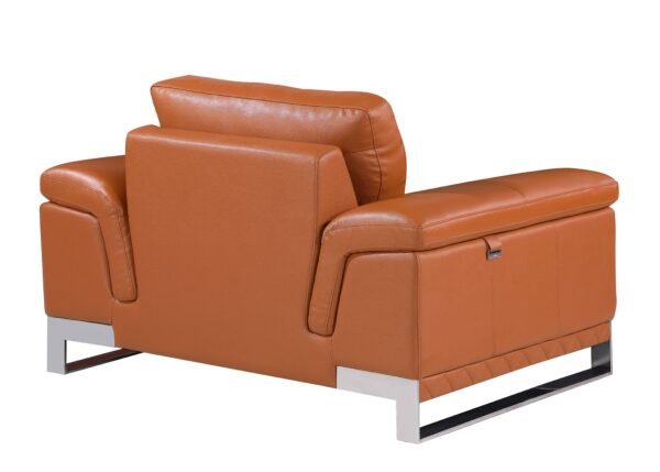 Camel Top Grain Italian Leather Chair - Image 3