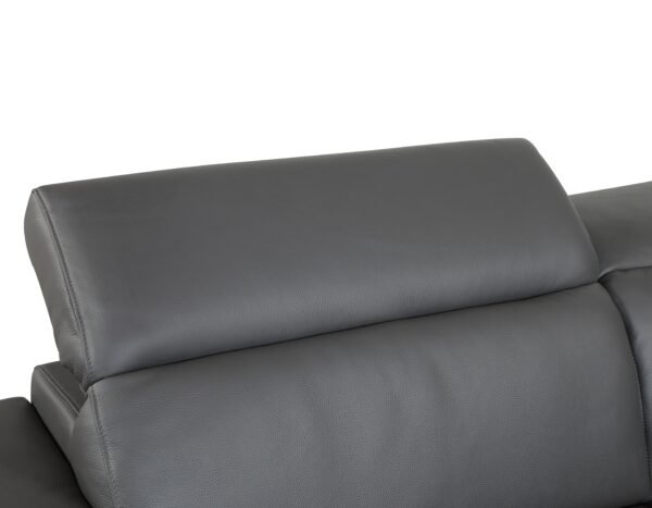 Dark Gray Top Grain Italian Leather Chair - Image 7