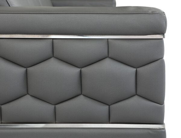 Dark Gray Top Grain Italian Leather Chair - Image 8