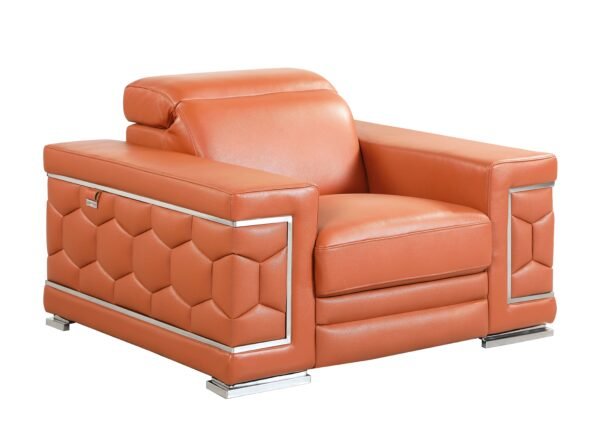 Camel Top Grain Italian Leather Chair - Image 2