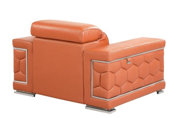 Camel Top Grain Italian Leather Chair - Image 3