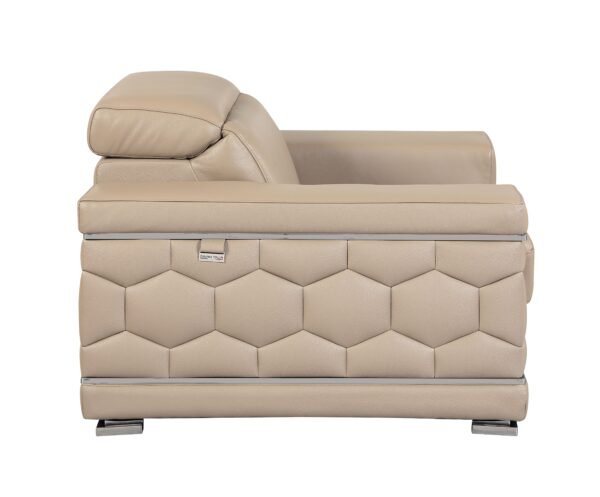 Beige Top Grain Italian Leather Chair - Image 5