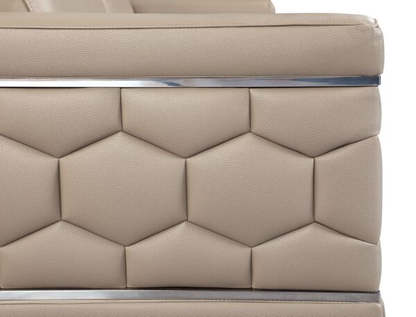Beige Top Grain Italian Leather Chair - Image 8