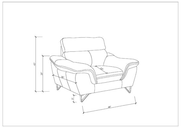 Gray Genuine Leather Accent Chair - Image 12