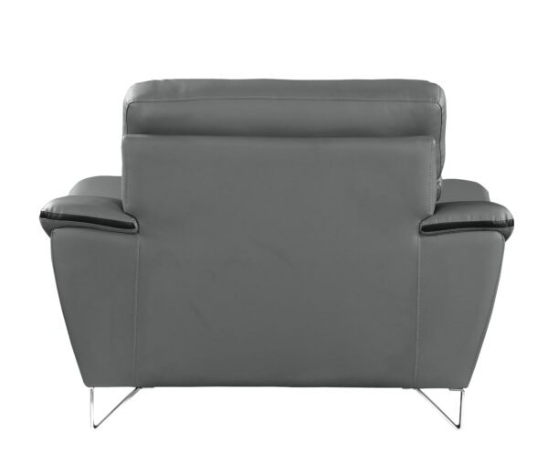 Gray Genuine Leather Accent Chair - Image 8