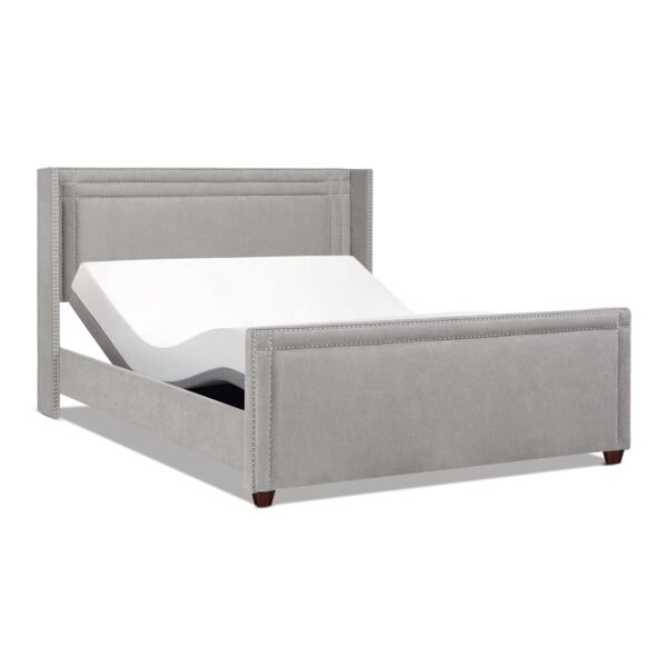 Elegant Elle Wingback Upholstered King Bed in Silver Grey – Modern Statement Piece - Image 6