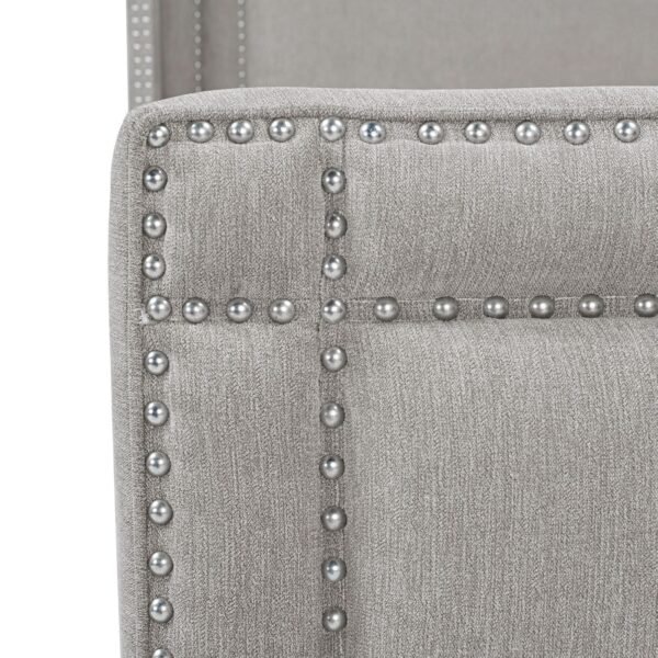 Elegant Elle Wingback Upholstered King Bed in Silver Grey – Modern Statement Piece - Image 7