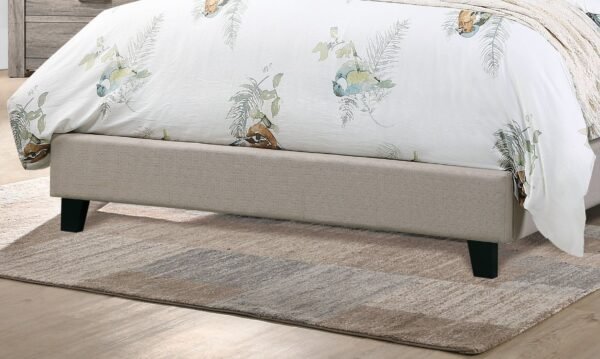 Light Brown Full Upholstered Bed with Adjustable Tufted Headboard - Image 5