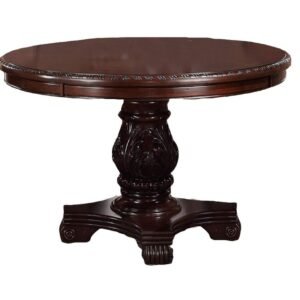 Majestic Formal Round Dining Table – Brown Pedestal Base