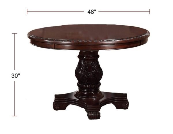 Majestic Formal Round Dining Table – Brown Pedestal Base - Image 5