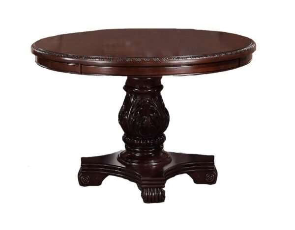 Majestic Formal Round Dining Table – Brown Pedestal Base