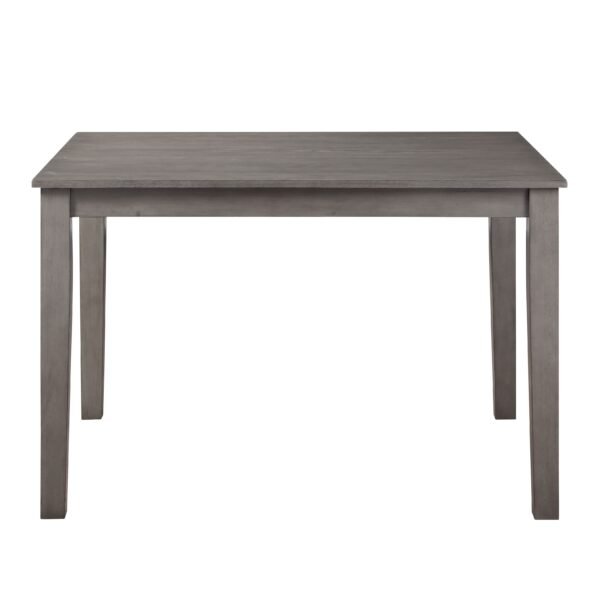 Gray 5pc Dining Set – Wooden Table with 4 Upholstered Chairs, Transitional Style - Image 4