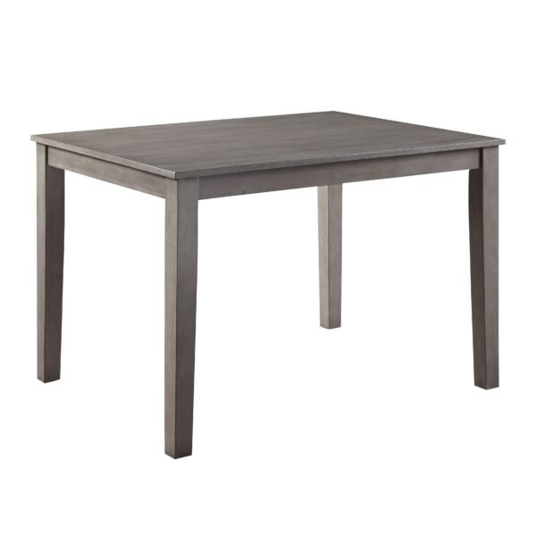 Gray 5pc Dining Set – Wooden Table with 4 Upholstered Chairs, Transitional Style - Image 5