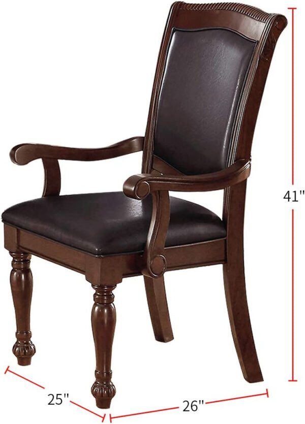 Majestic Royal 9pc Dining Set – Formal Double Pedestal Table with 8 Upholstered Chairs - Image 11