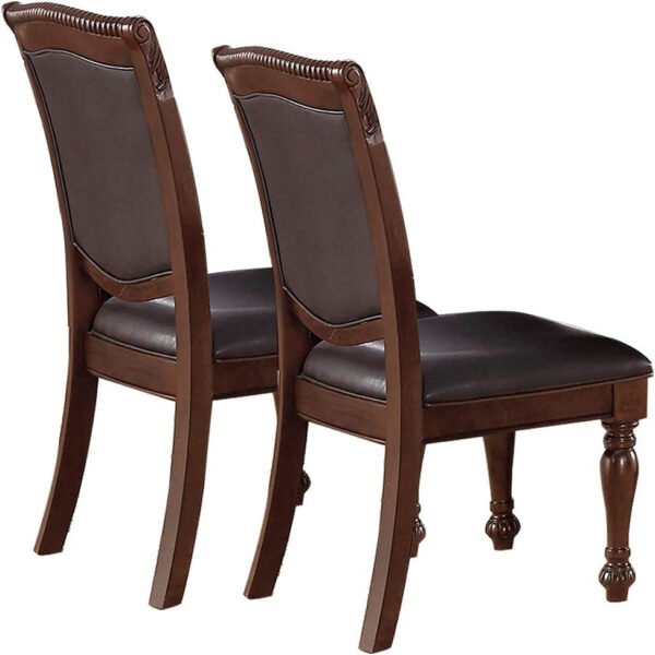 Majestic Royal 9pc Dining Set – Formal Double Pedestal Table with 8 Upholstered Chairs - Image 16
