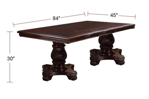 Majestic Royal 9pc Dining Set – Formal Double Pedestal Table with 8 Upholstered Chairs - Image 6