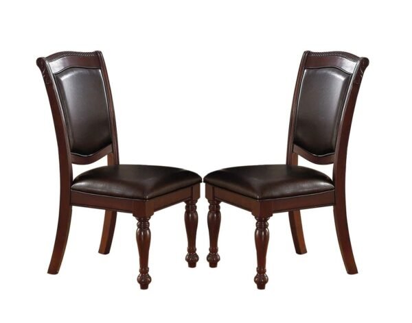 Majestic Royal 9pc Dining Set – Formal Double Pedestal Table with 8 Upholstered Chairs - Image 8